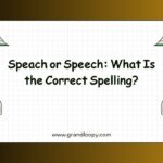 Speach or Speech What Is the Correct Spelling
