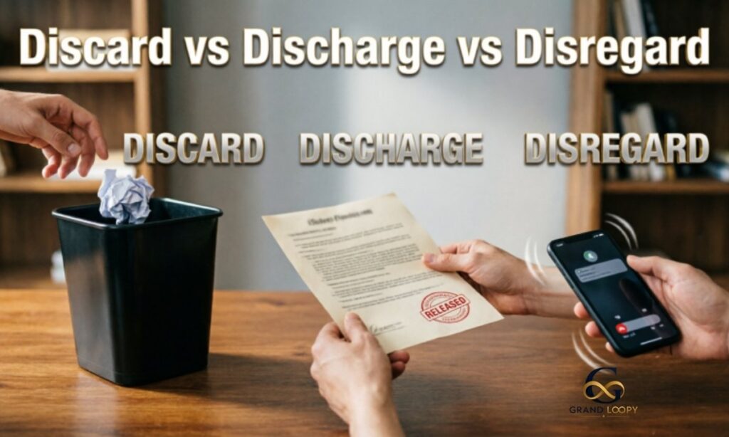 Discard vs Discharge vs Disregard