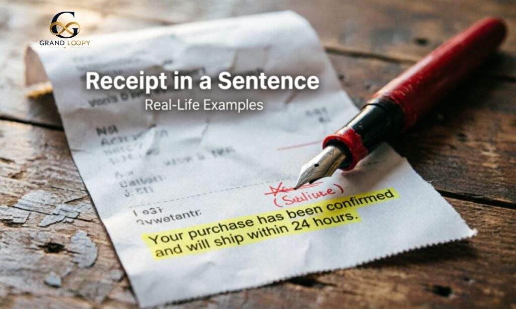 Receipt in a Sentence Real-Life Examples
