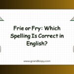 Frie or Fry Which Spelling Is Correct in English